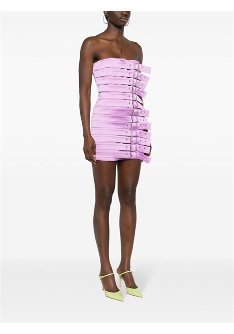 Lilac decorative buckle-detail satin dress - women GIUSEPPE DI MORABITO | 02SSDR3620210970
